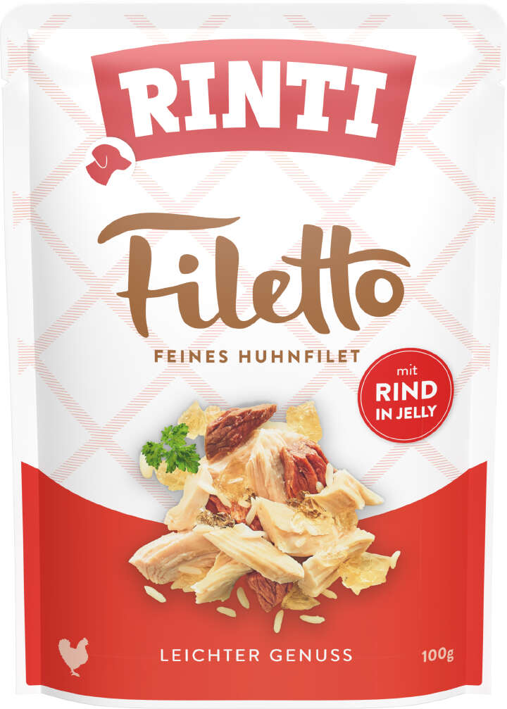 RINTI Hunde-Nassfutter Filetto Feines Huhnfilet mit Rind in Jelly